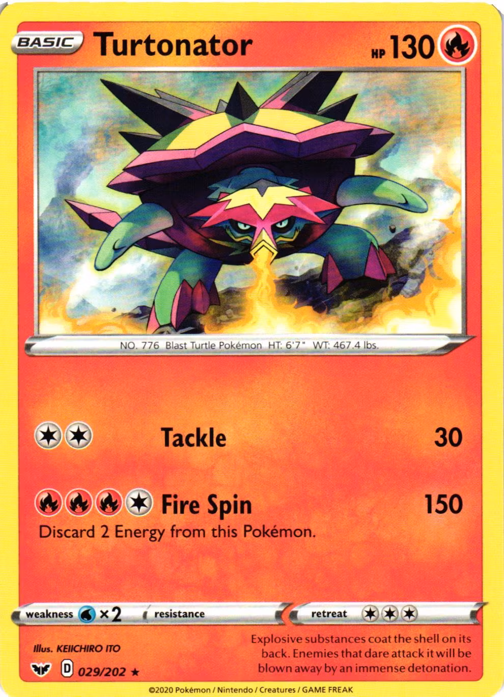 Turtonator Rare 029/202 Sword and Shield Pokemon