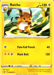 Raichu Rare 066/202 Sword and Shield Pokemon