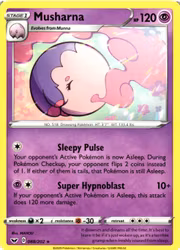 Musharna Rare 088/202 Sword and Shield Pokemon