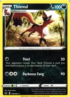 Thievul Rare 126/202 Sword and Shield Pokemon