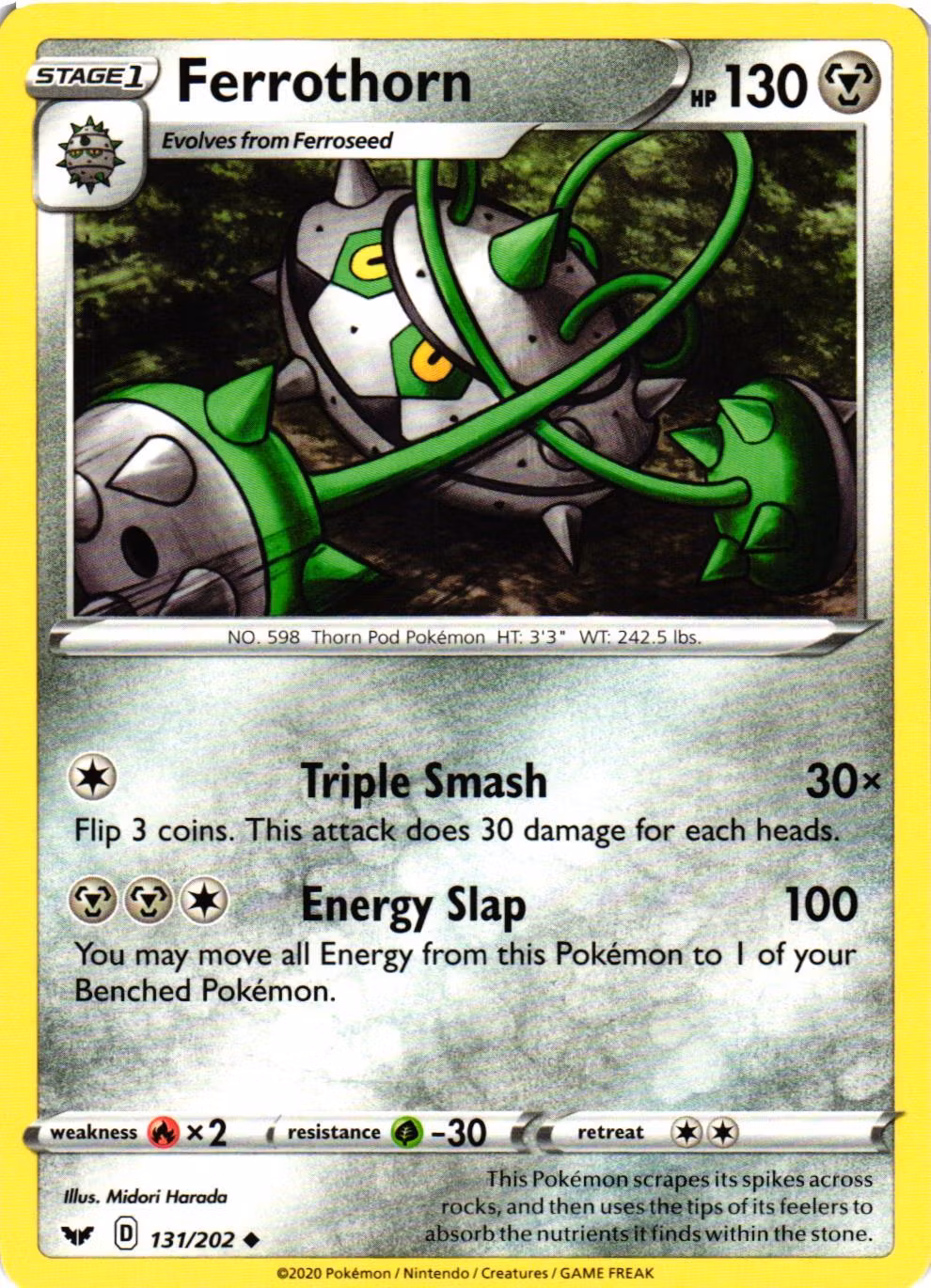 Ferrothorn Uncommon 131/202 Sword and Shield Pokemon