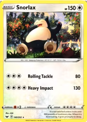 Snorlax Rare 140/202 Sword and Shield Pokemon