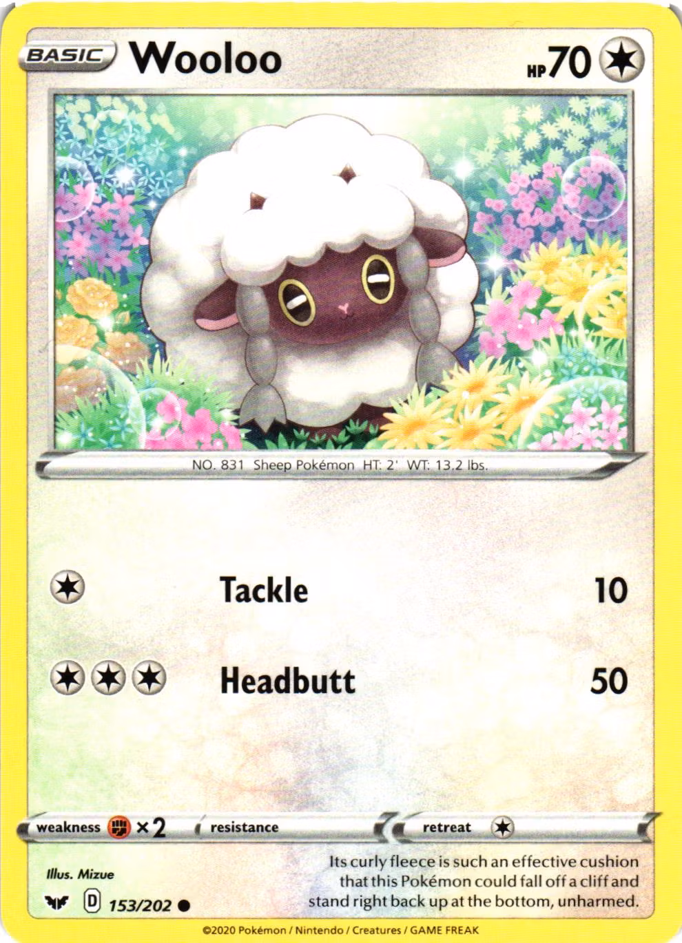 Wooloo Common 153/202 Sword and Shield Pokemon