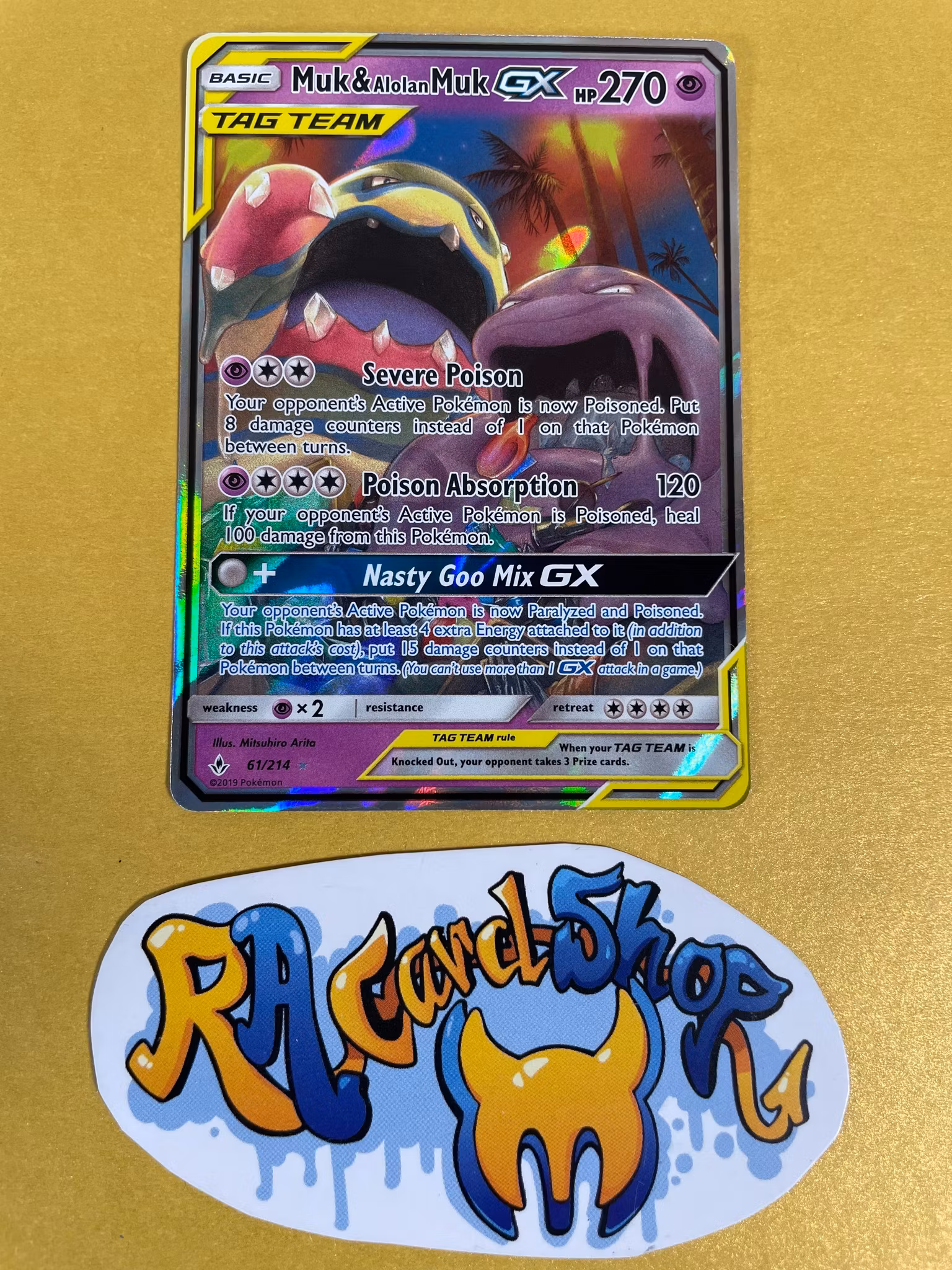 Muk&Alolan Muk GX Rare 61/214 Unbroken Bonds Pokemon