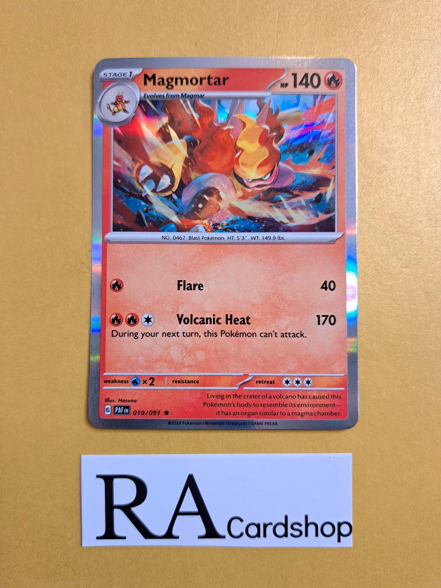 Magmortar Holo Rare 010/091 Paldean Fates Pokemon