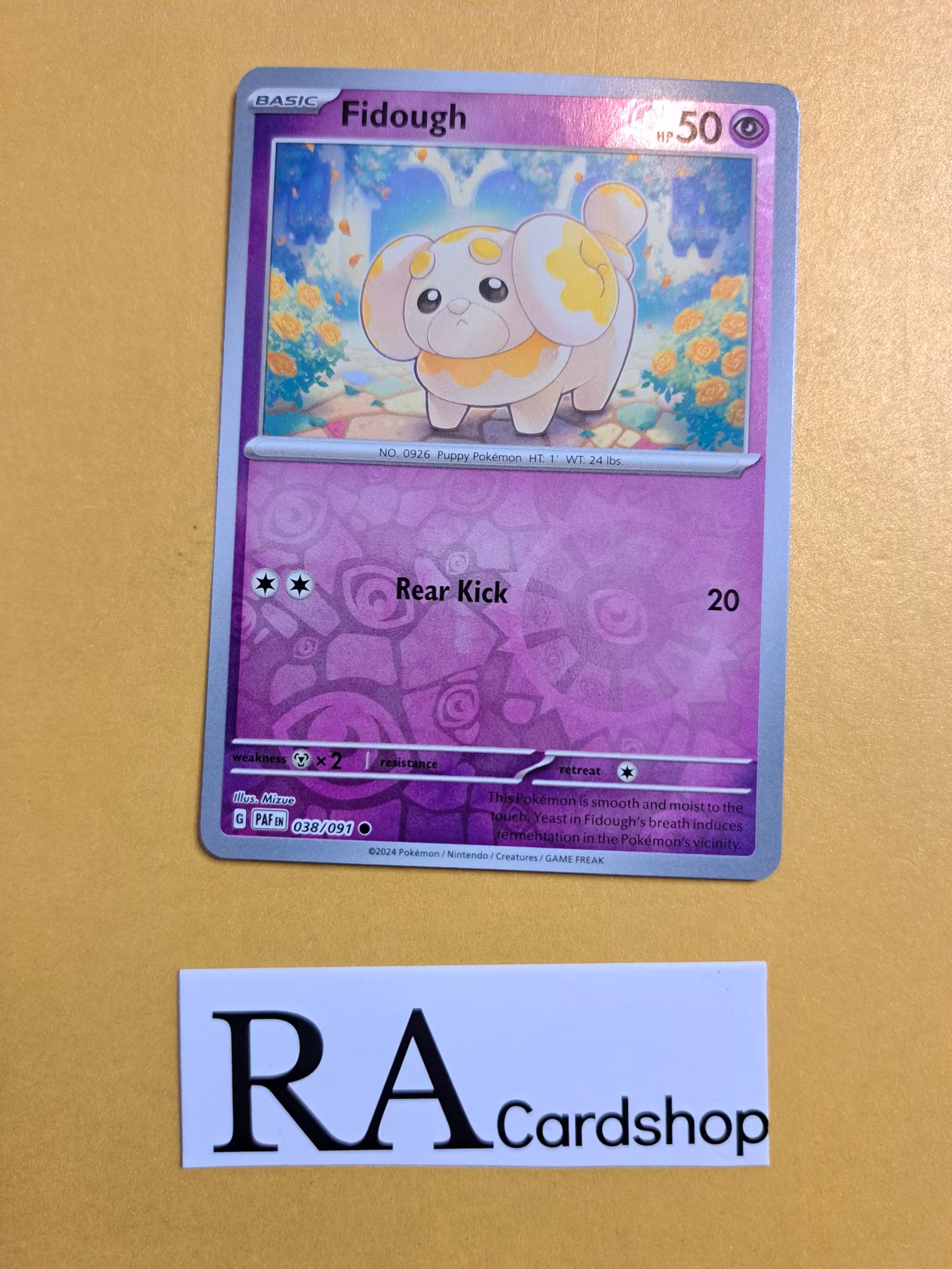 Fidough Reverse Holo Common 038/091 Paldean Fates Pokemon