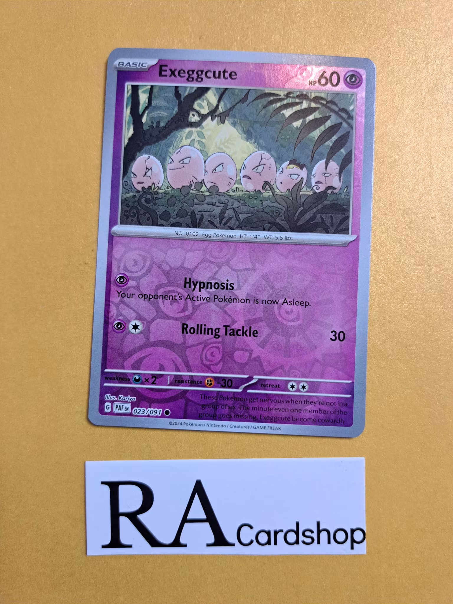 Exeggcute Reverse Holo Common 023/091 Paldean Fates Pokemon