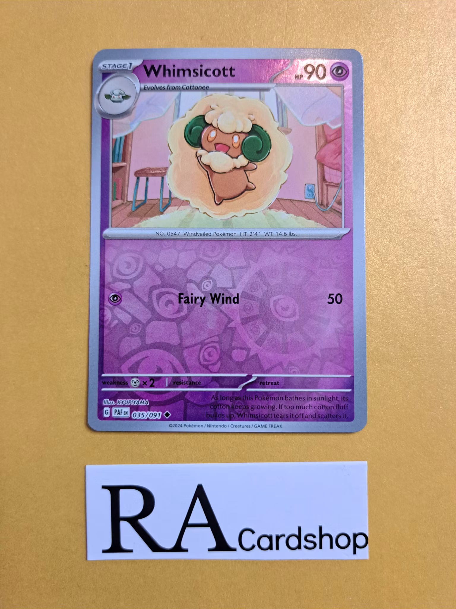 Whimsicott Reverse Holo Uncommon 035/091 Paldean Fates Pokemon