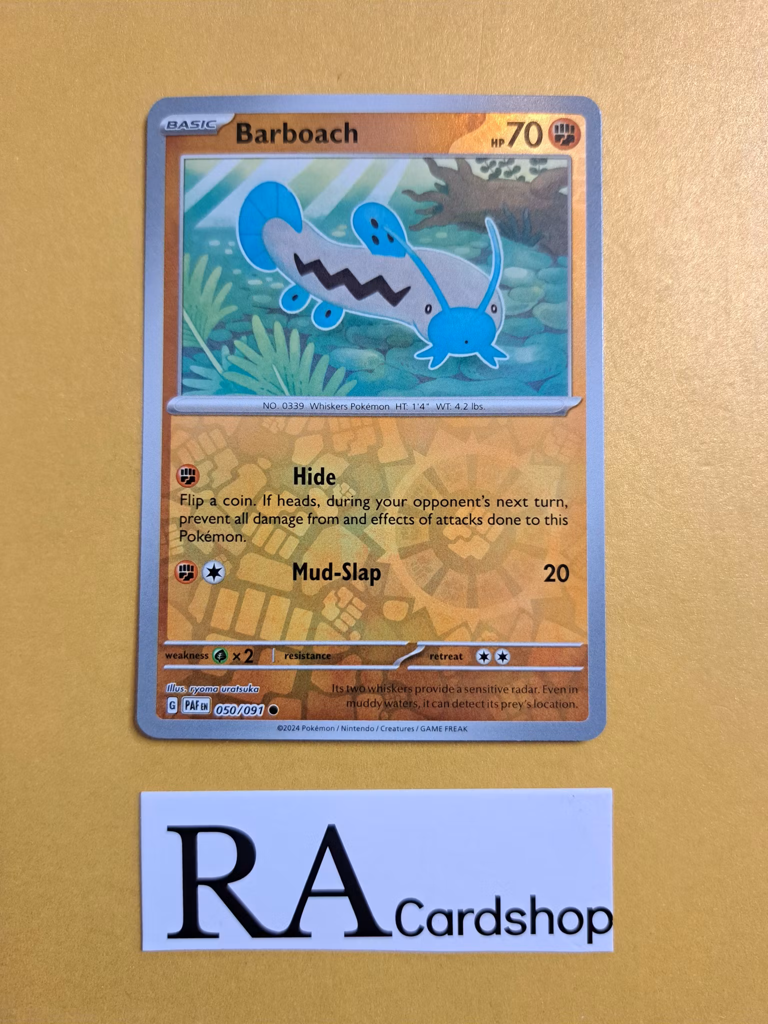 Barboach Reverse Holo Common 050/091 Paldean Fates Pokemon