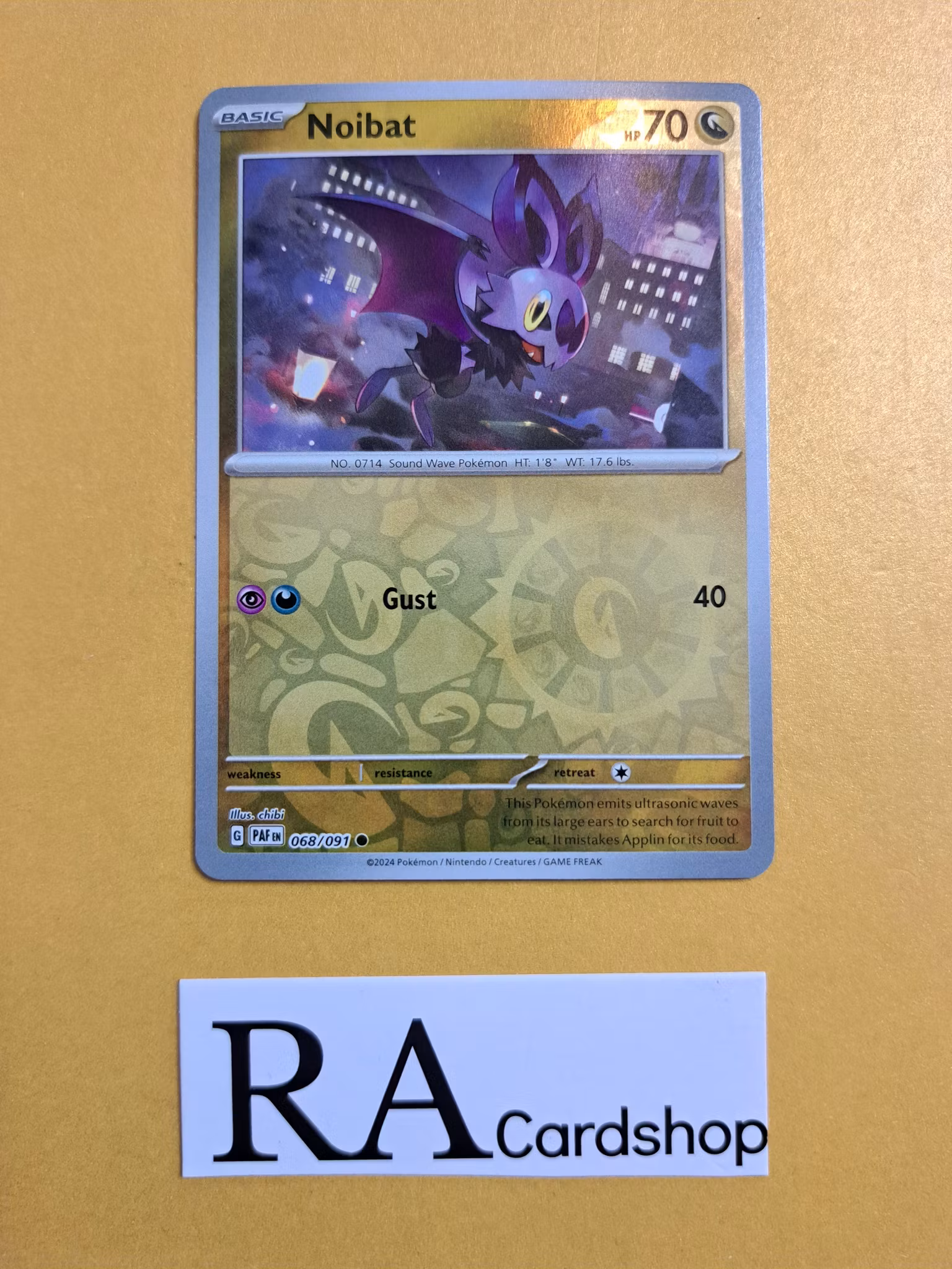Noibat Reverse Holo Common 068/091 Paldean Fates Pokemon
