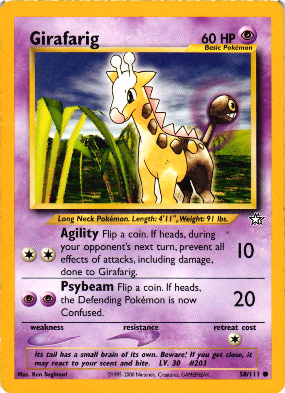 Girafarig Common 58/111 Neo Genesis Pokemon