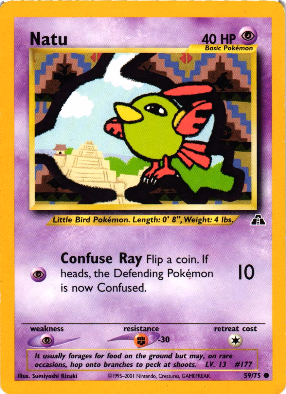 Natu Common 59/75 Neo Discovery Pokemon