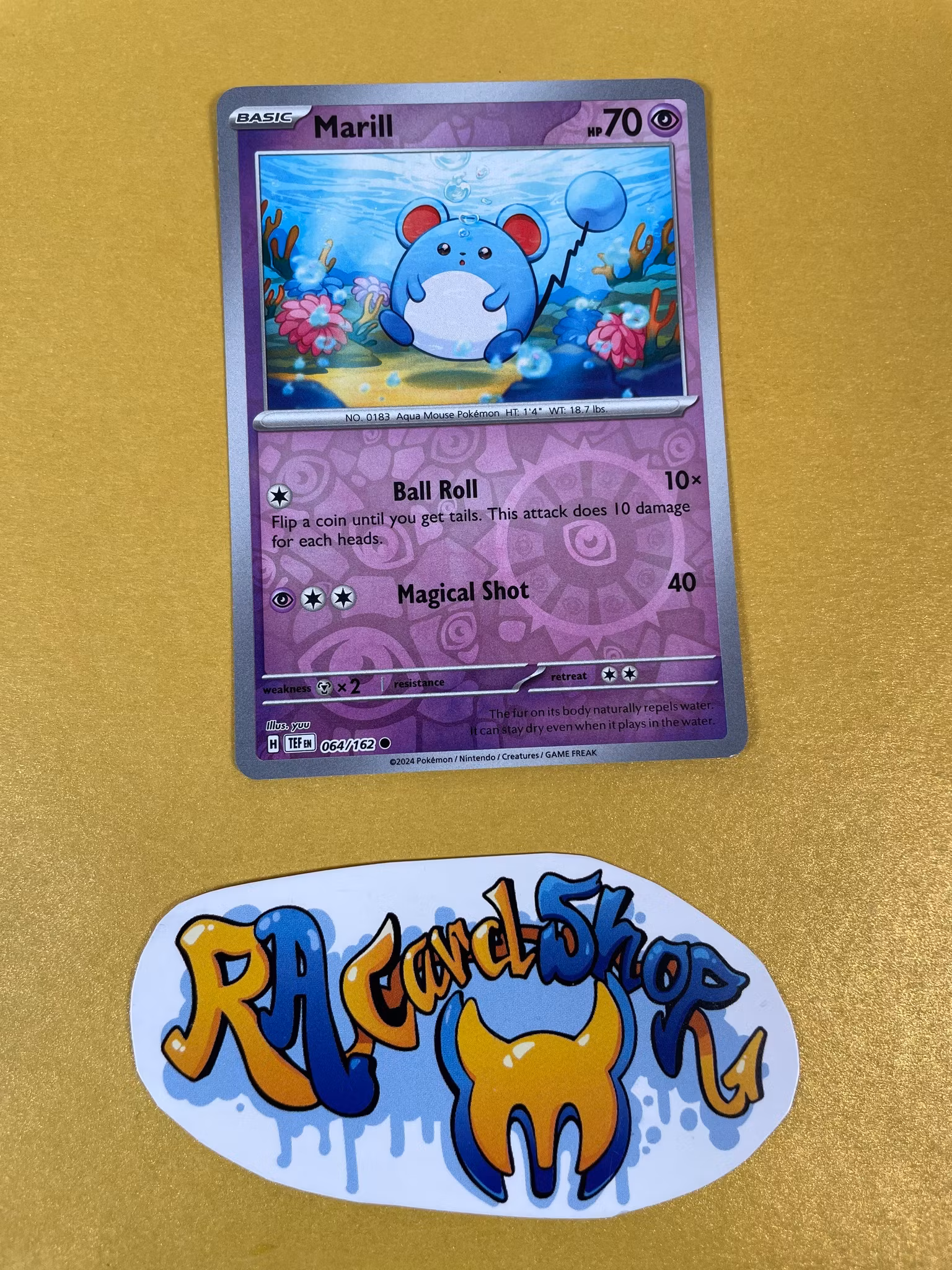 Marill Reverse Holo Common 064/162 Temporal Forces Pokemon