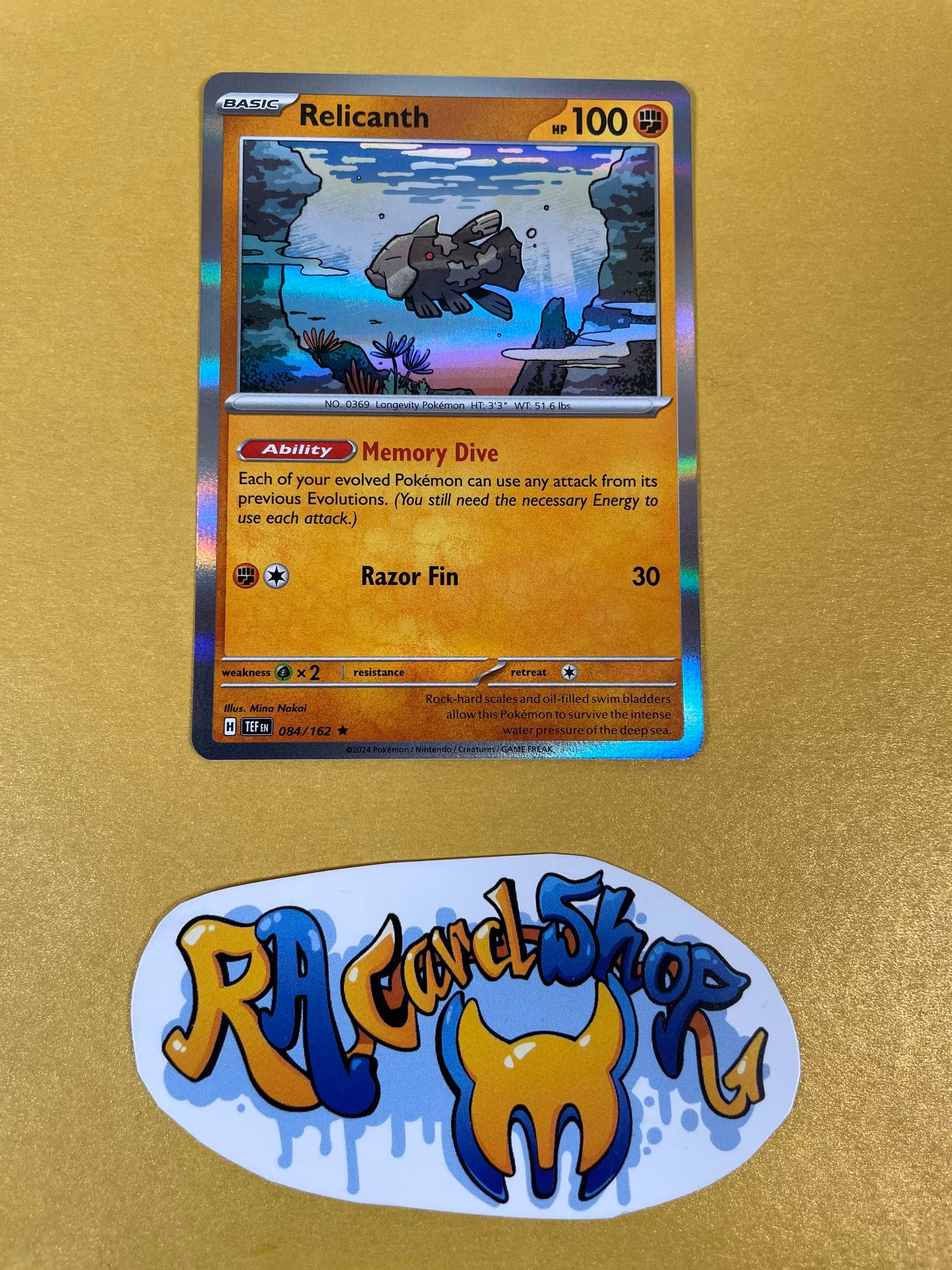 Relicanth Holo Rare 084/162 Temporal Forces Pokemon