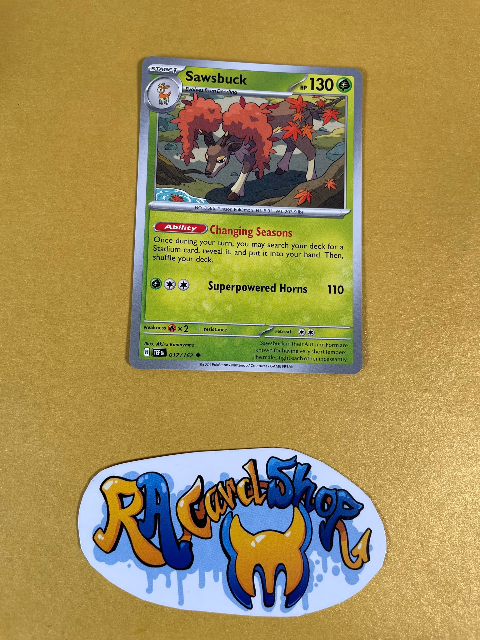 Sawsbuck Uncommon 017/162 Temporal Forces Pokemon