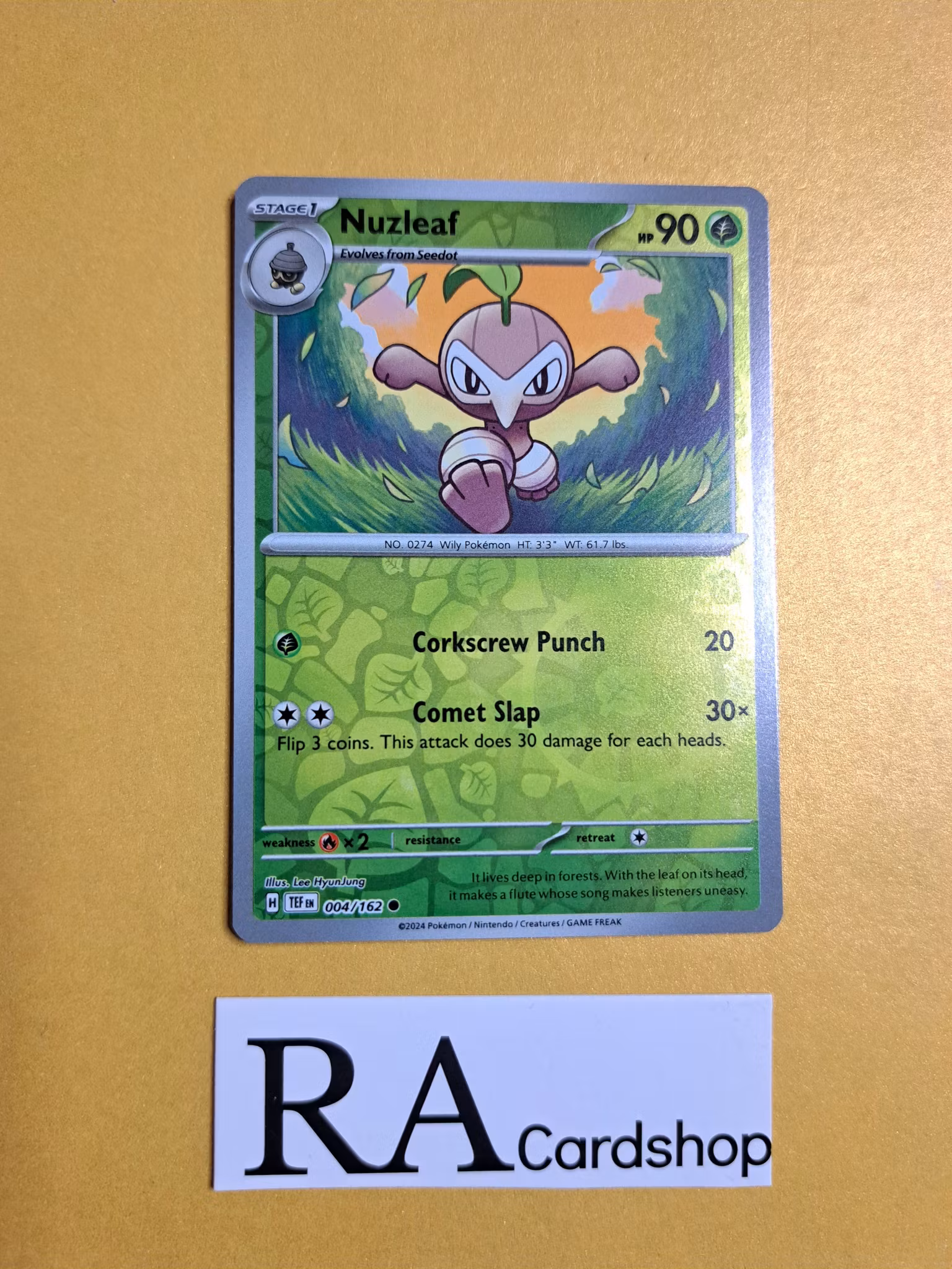 Nuzleaf Reverse Holo Common 004/162 Temporal Forces Pokemon