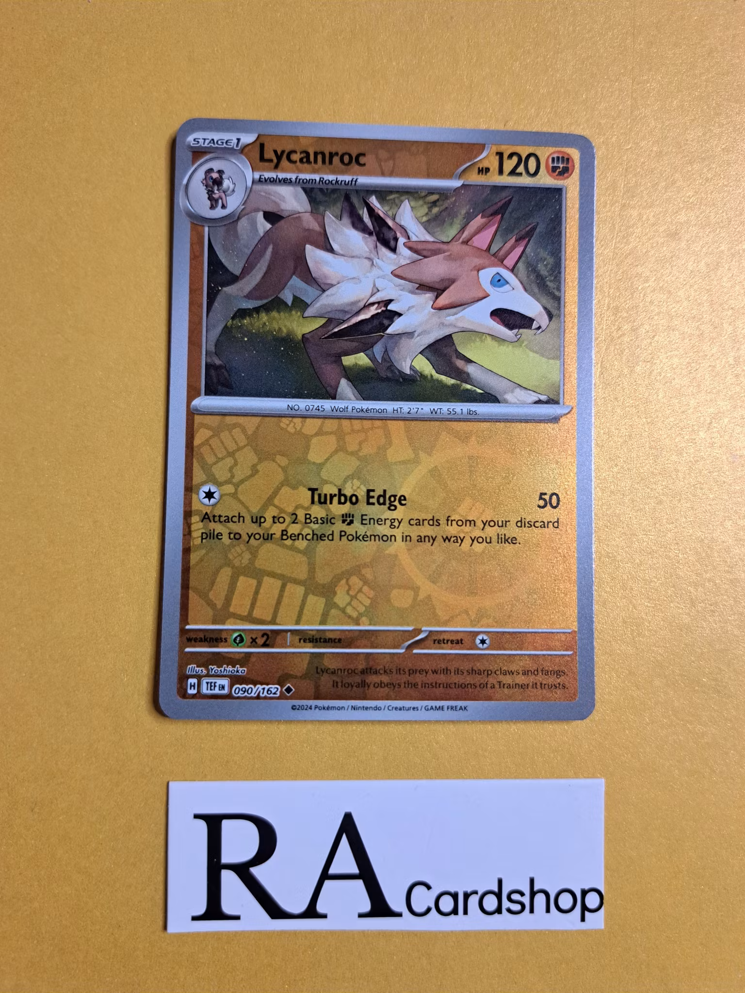 Lycanroc Reverse Holo Uncommon 090/162 Temporal Forces Pokemon