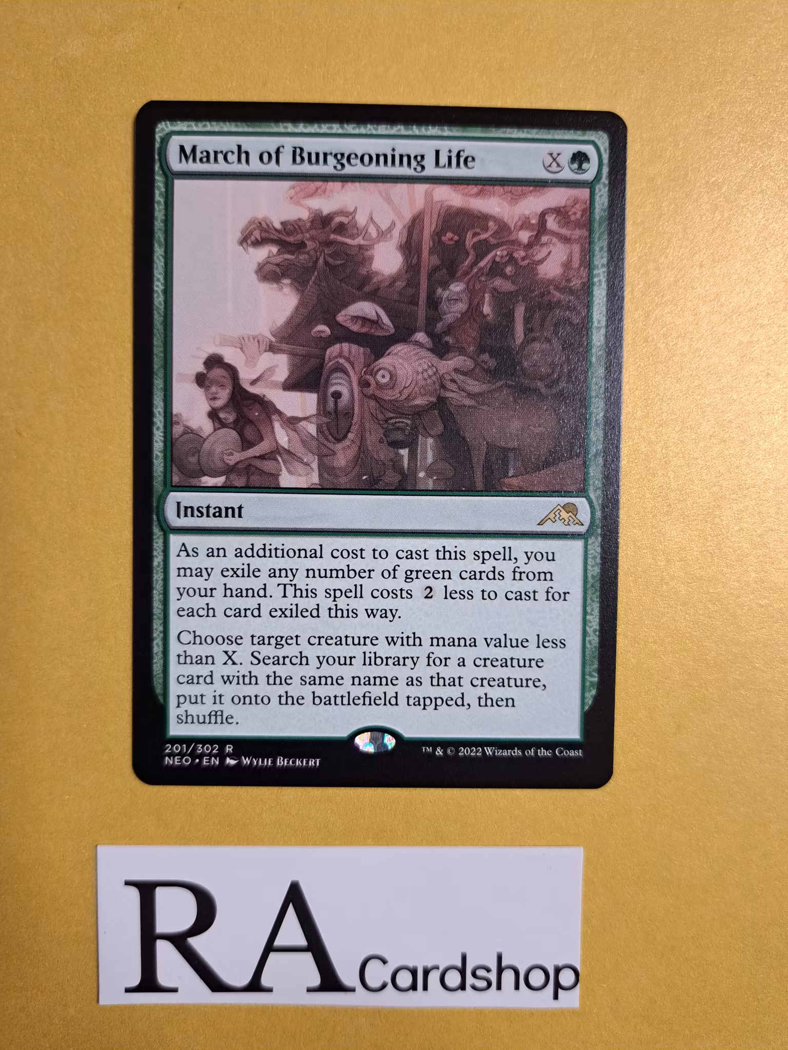 March of Burgeoning Life Rare 201/302 Kamigawa: Neon Dynasty (NEO) Magic the Gathering