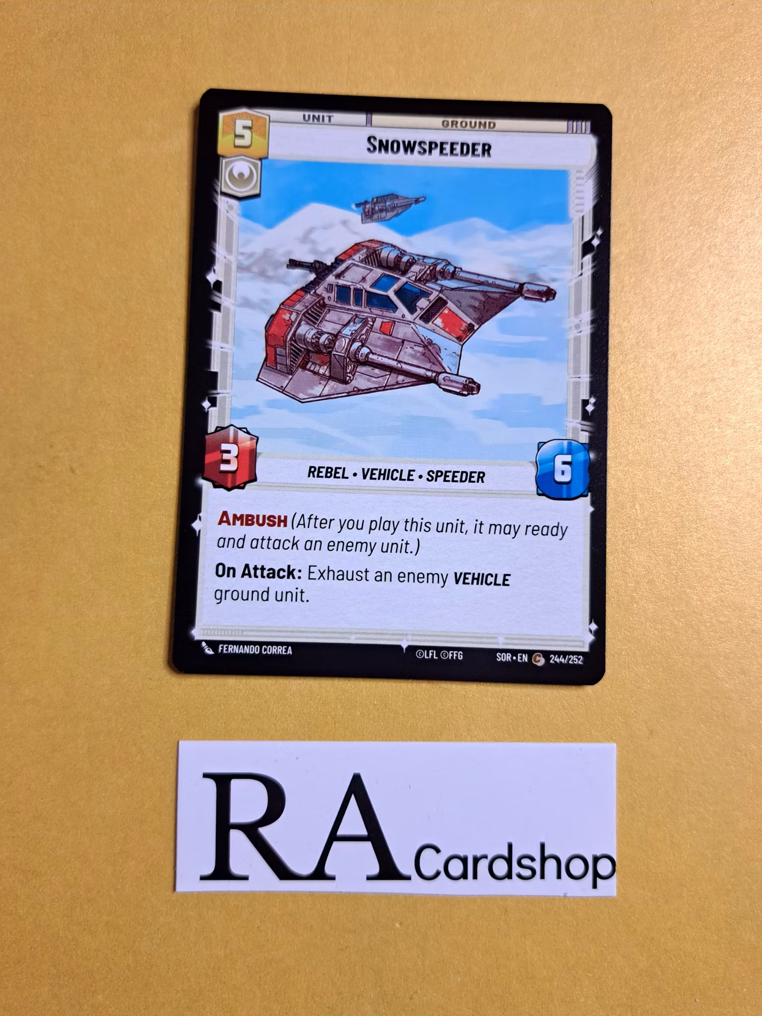 Snowspeeder Common 244/252 Spark of the Rebellion (SOR) Star Wars Unlimited