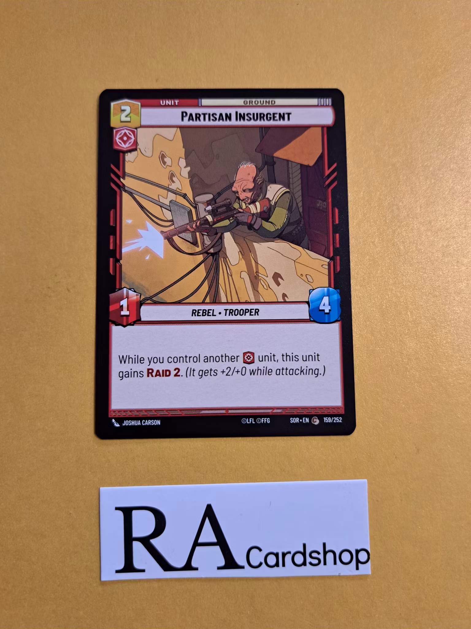Partisan Insurgent Common 159/252 Spark of the Rebellion (SOR) Star Wars Unlimited