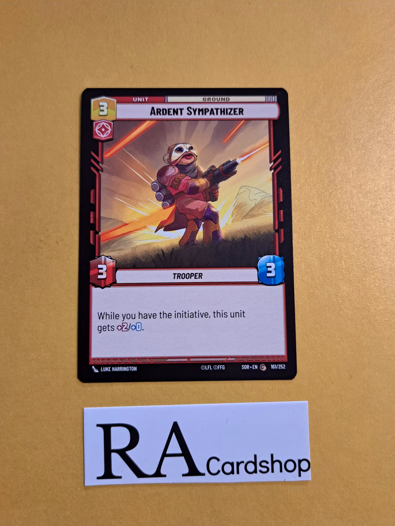 Ardent Sympathizer Common 161/252 Spark of the Rebellion (SOR) Star Wars Unlimited