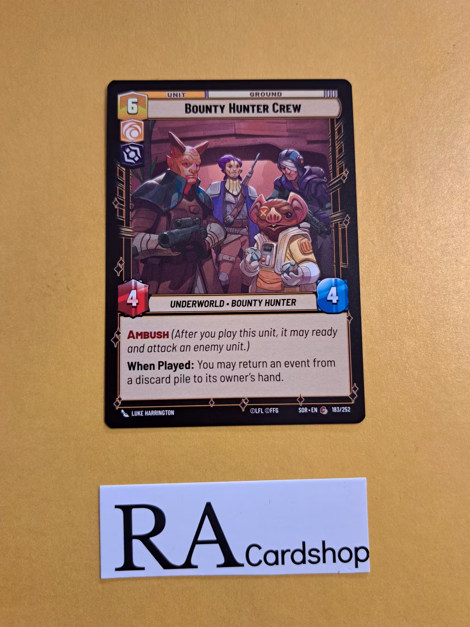 Bounty Hunter Crew Common 183/252 Spark of the Rebellion (SOR) Star Wars Unlimited