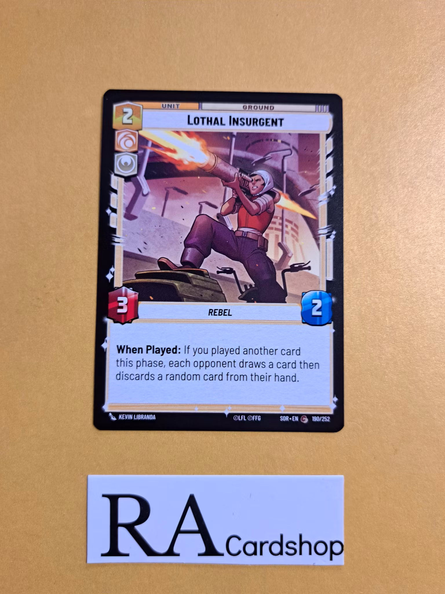 Lothal Insurgent Common 190/252 Spark of the Rebellion (SOR) Star Wars Unlimited