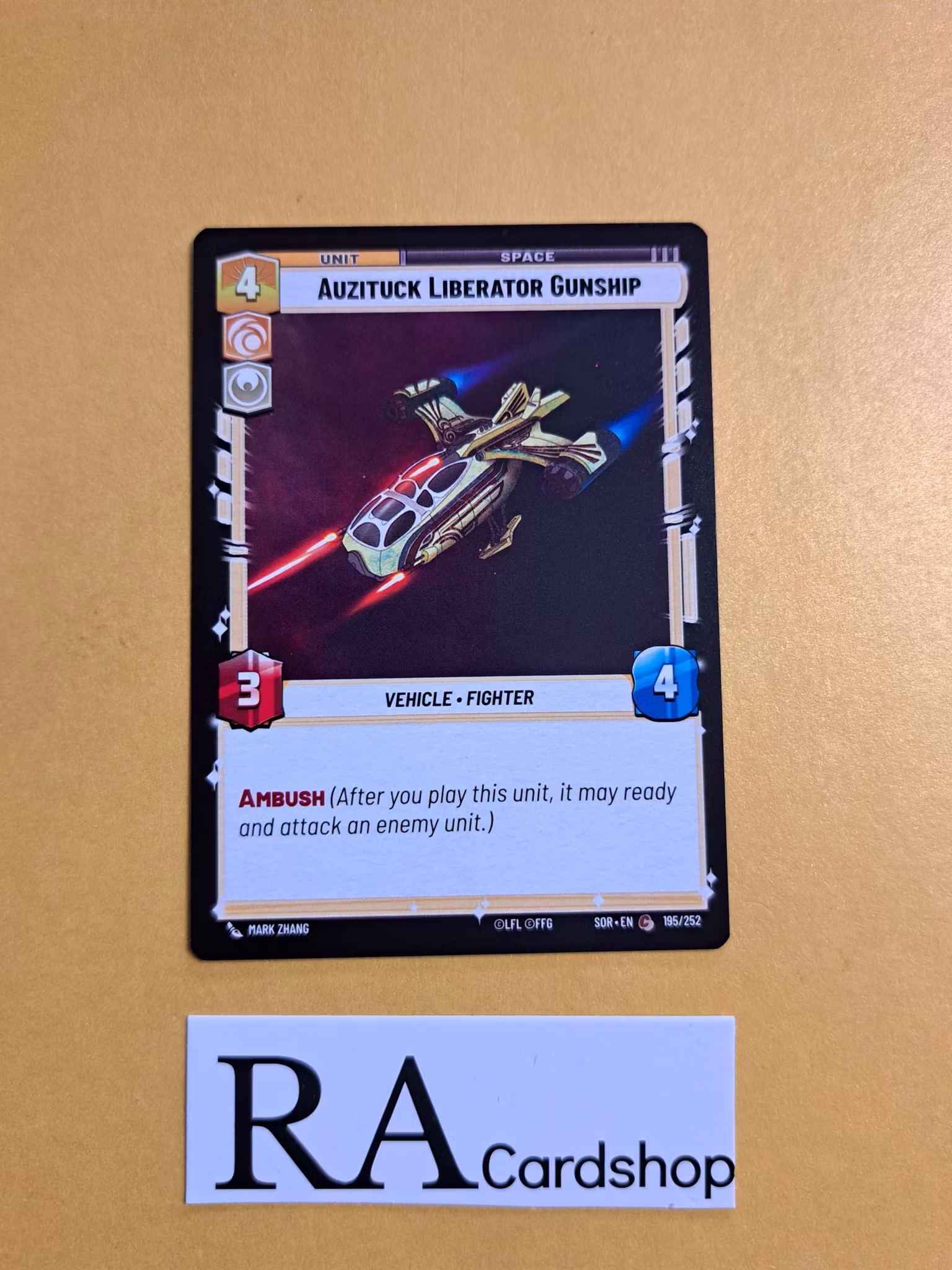 Auzituck Liberator Gunship Common 195/252 Spark of the Rebellion (SOR) Star Wars Unlimited