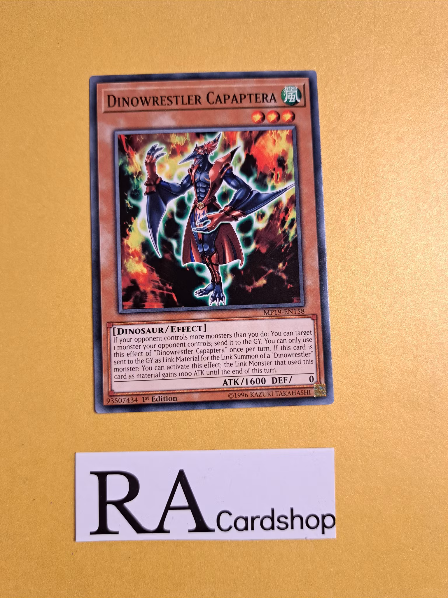 Dinowrestler Capaptera Common MP19-EN158 1st Edition Gold Sarcophagus Tin Mega Pack 2019 MP19 Yu-Gi-Oh