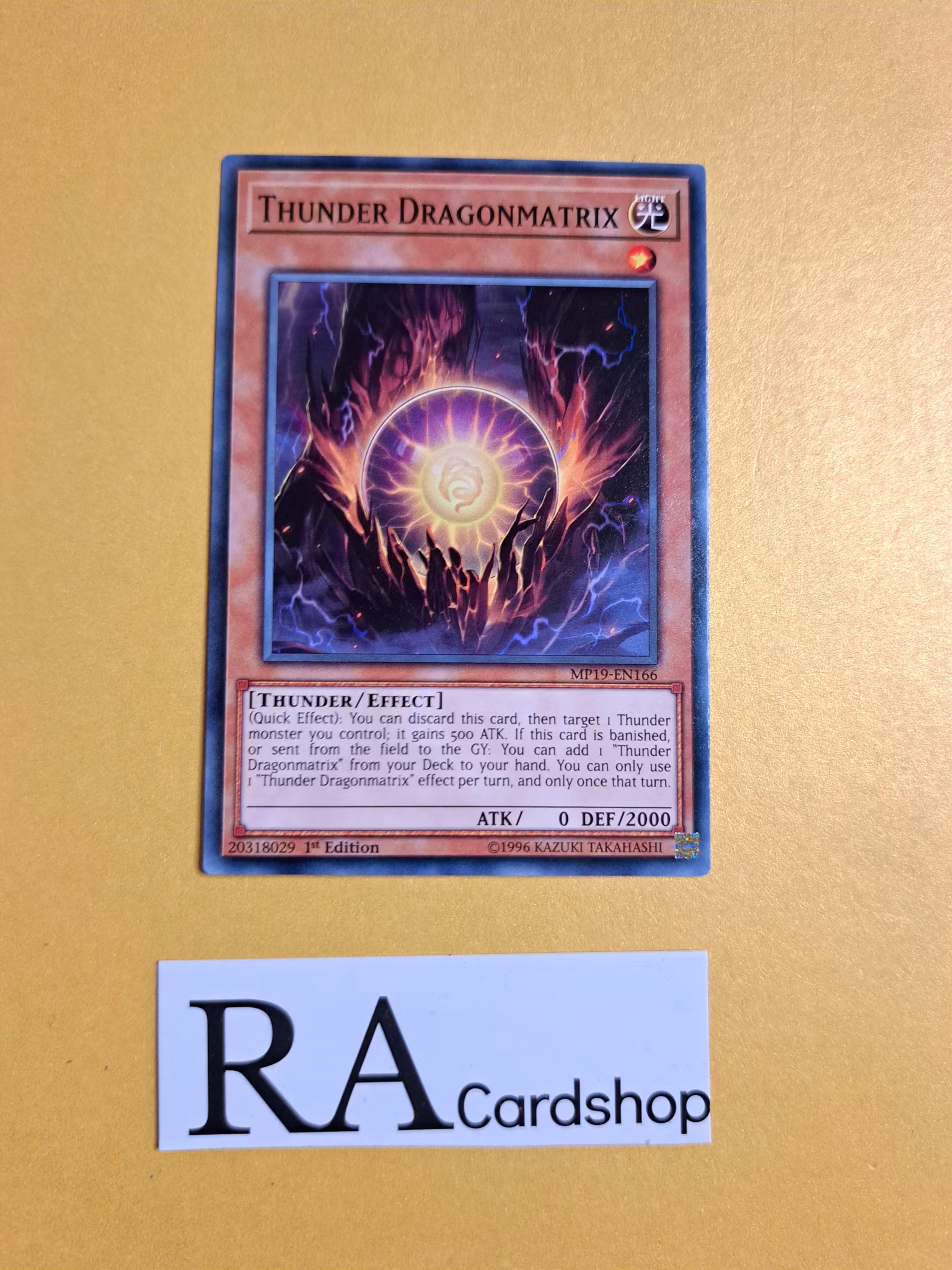 Thunder Dragonmatrix Common MP19-EN166 1st Edition Gold Sarcophagus Tin Mega Pack 2019 MP19 Yu-Gi-Oh