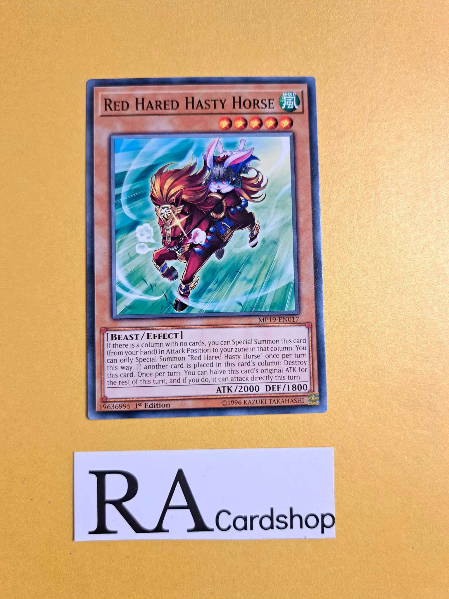 Red Haired Hasty Horse Common MP19-EN017 1st Edition Gold Sarcophagus Tin Mega Pack 2019 MP19 Yu-Gi-Oh