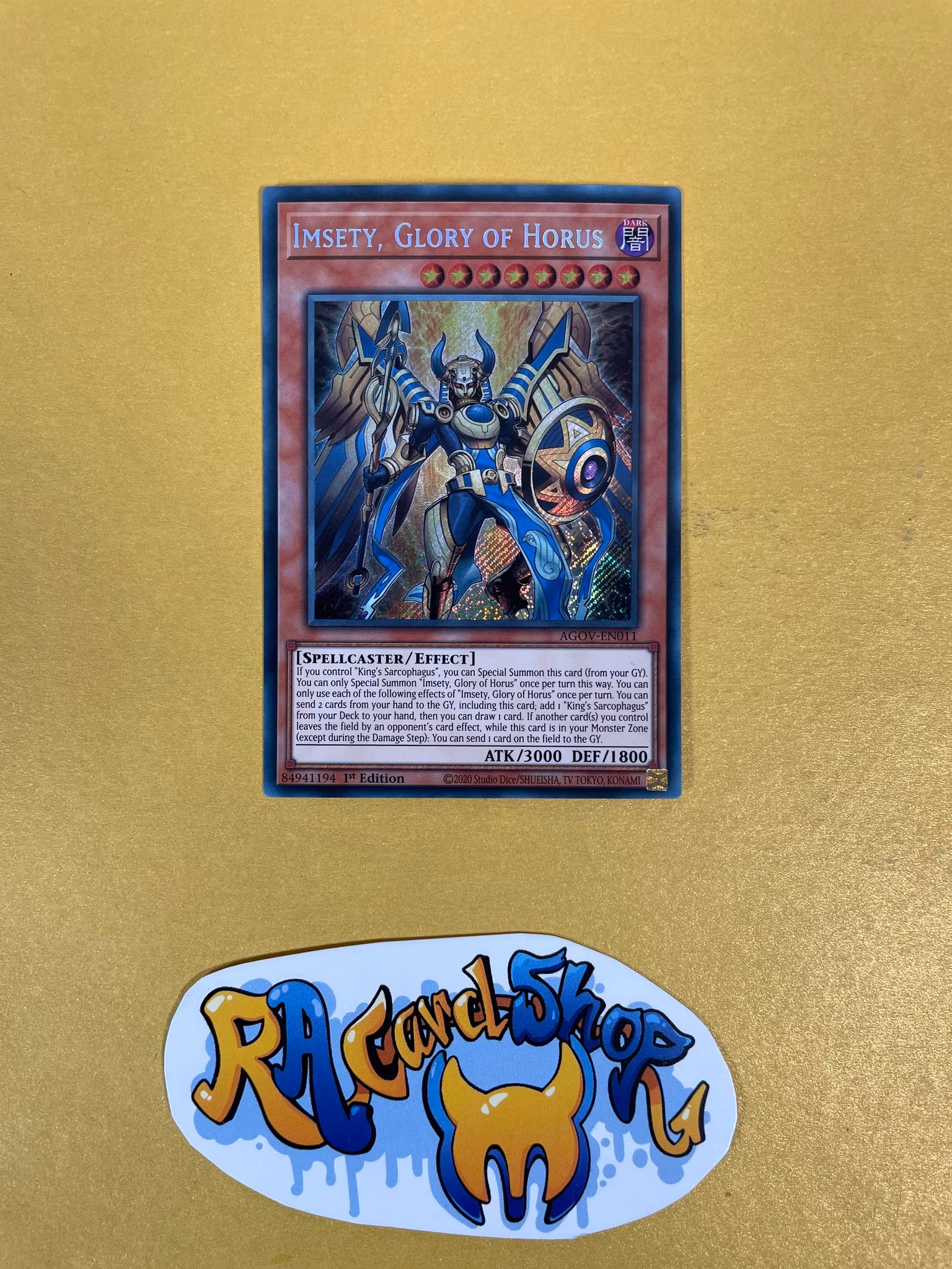 Imsety Glory of Horus Secret Rare AGOV-EN011 1st Edition Age of Overlord 2020 AGOV Yu-Gi-Oh