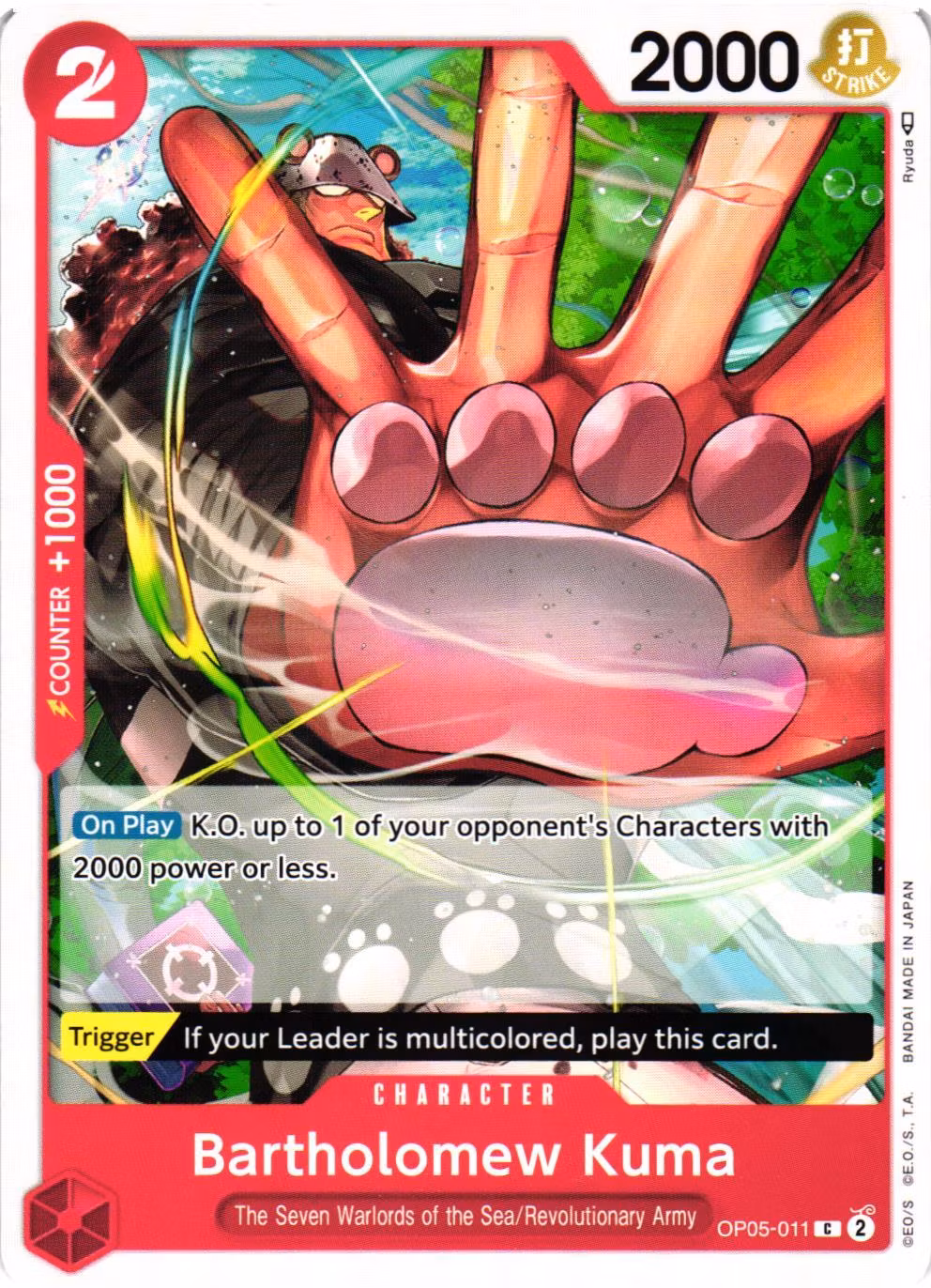 Bartholomew Kuma Common OP05-011 Awakening of the New Era OP05 One Piece