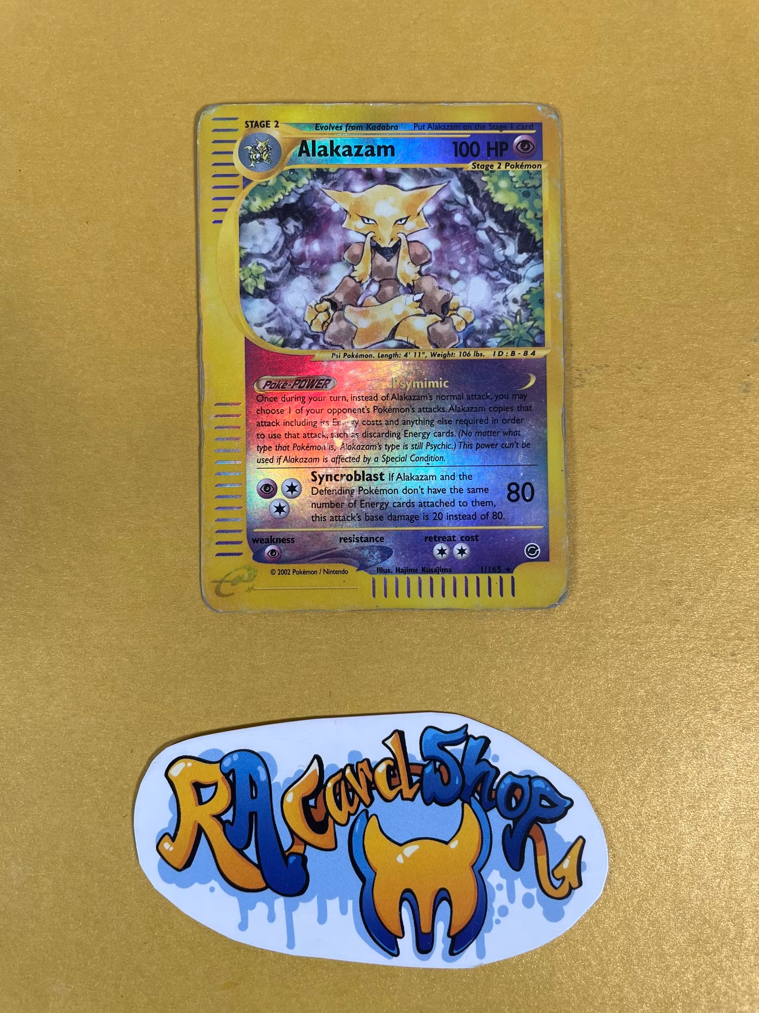 Alakazam Reverse Holo Rare 1/165 Expedition Pokemon