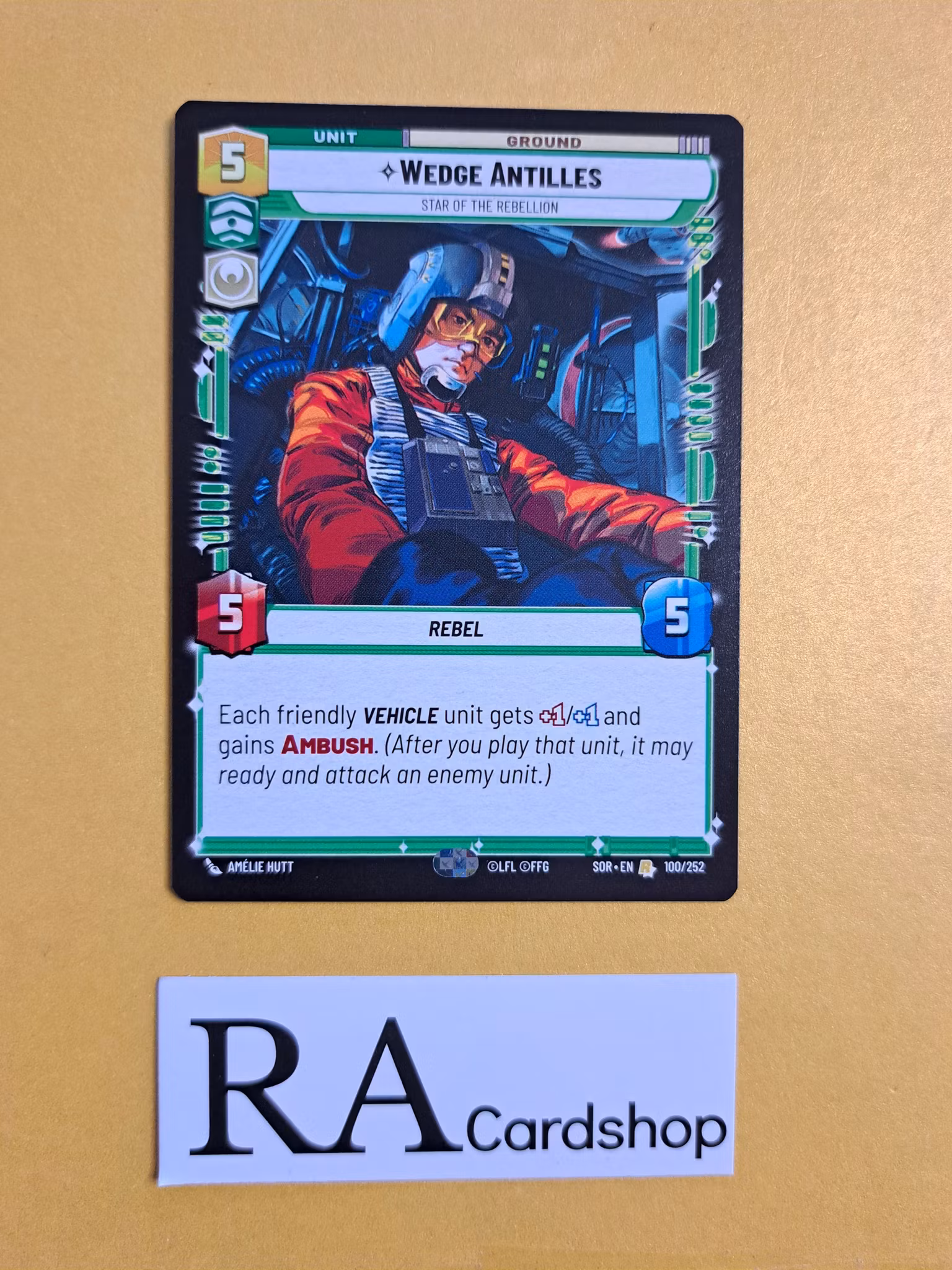 Wedge Antilles Star of the Rebellion Rare 100/252 Spark of the Rebellion (SOR) Star Wars Unlimited