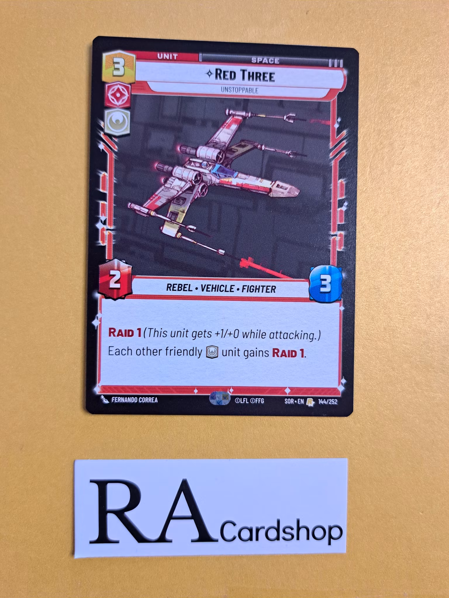 Red Three Unstoppable Rare 144/252 Spark of the Rebellion (SOR) Star Wars Unlimited