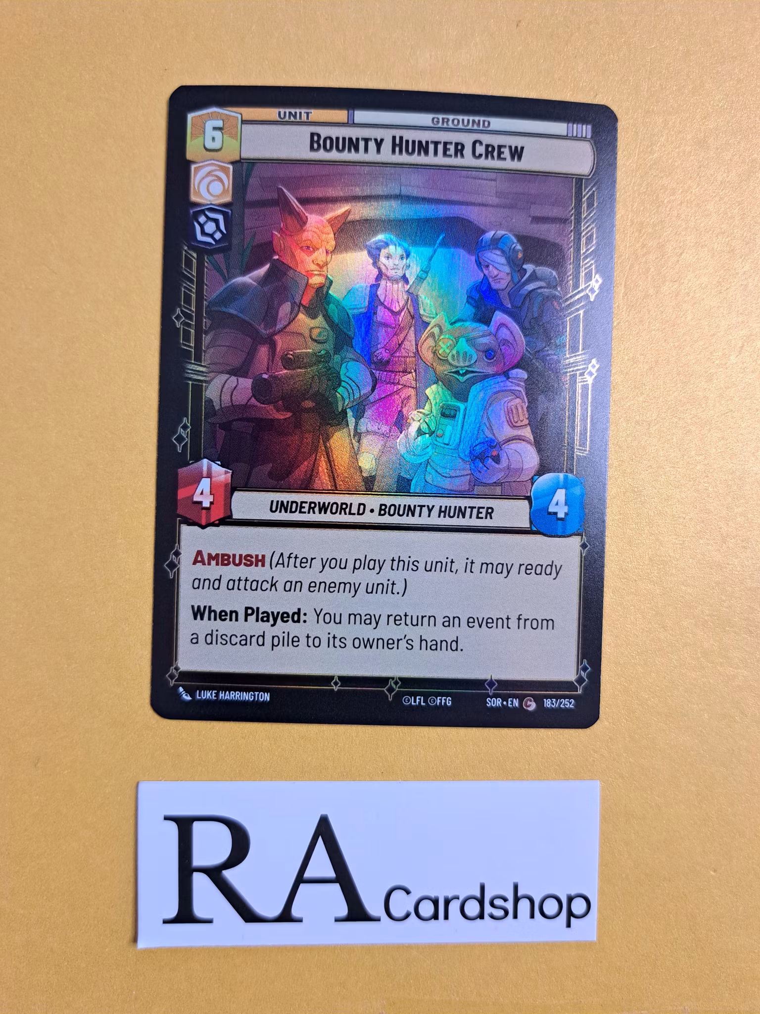 Bounty Hunter Crew Common Foil 183/252 Spark of the Rebellion (SOR) Star Wars Unlimited