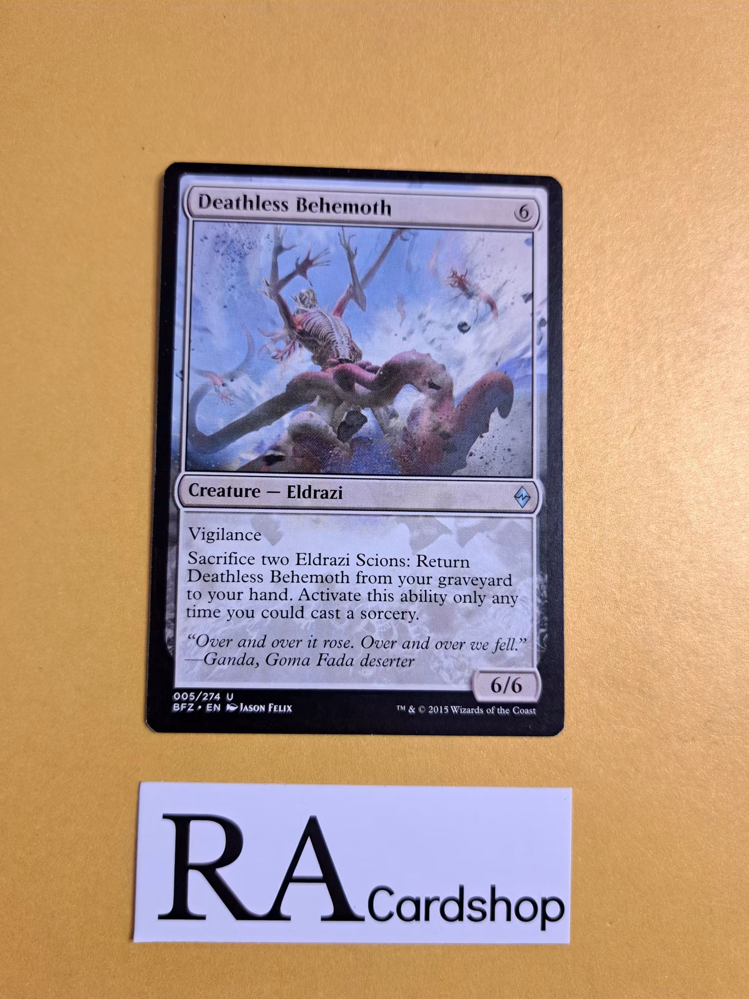 Deathless Behemoth Uncommon 005/274 Battle for Zendikar (BFZ) Magic the Gathering