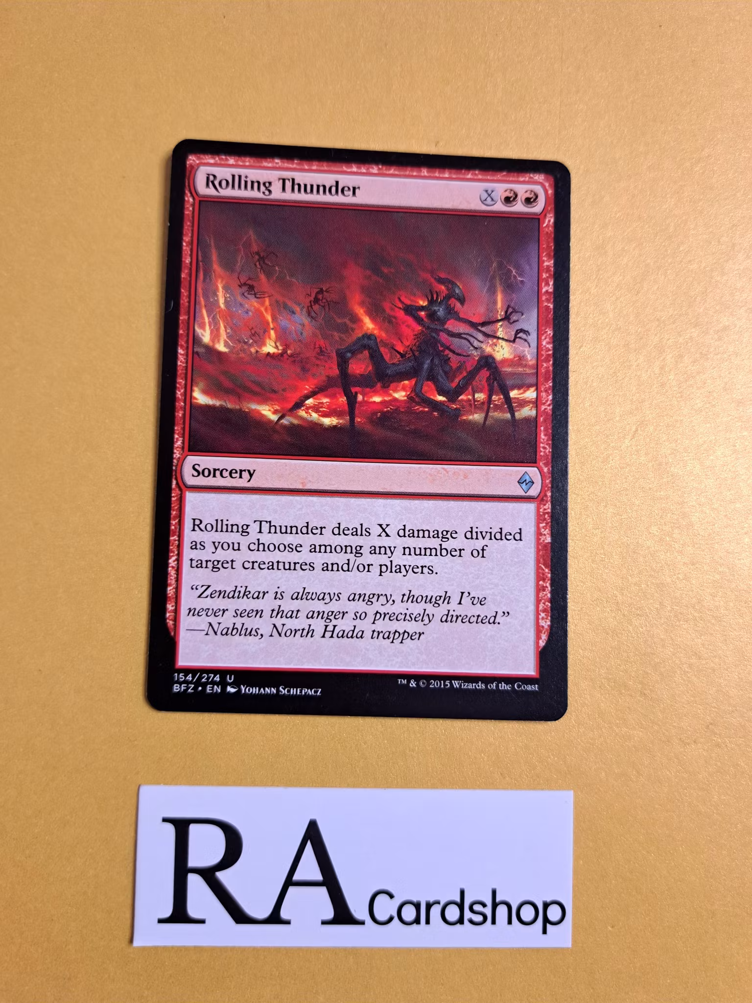 Rolling Thunder Uncommon 154/274 Battle for Zendikar (BFZ) Magic the Gathering