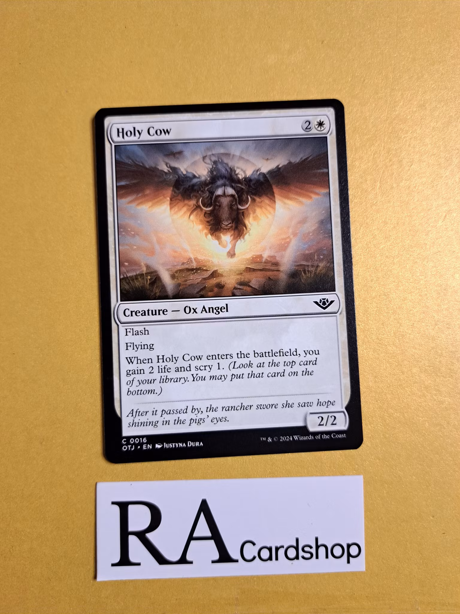 Holy Cow Common 0016 Outlaws of Thunder Junction (OTJ) Magic the Gathering