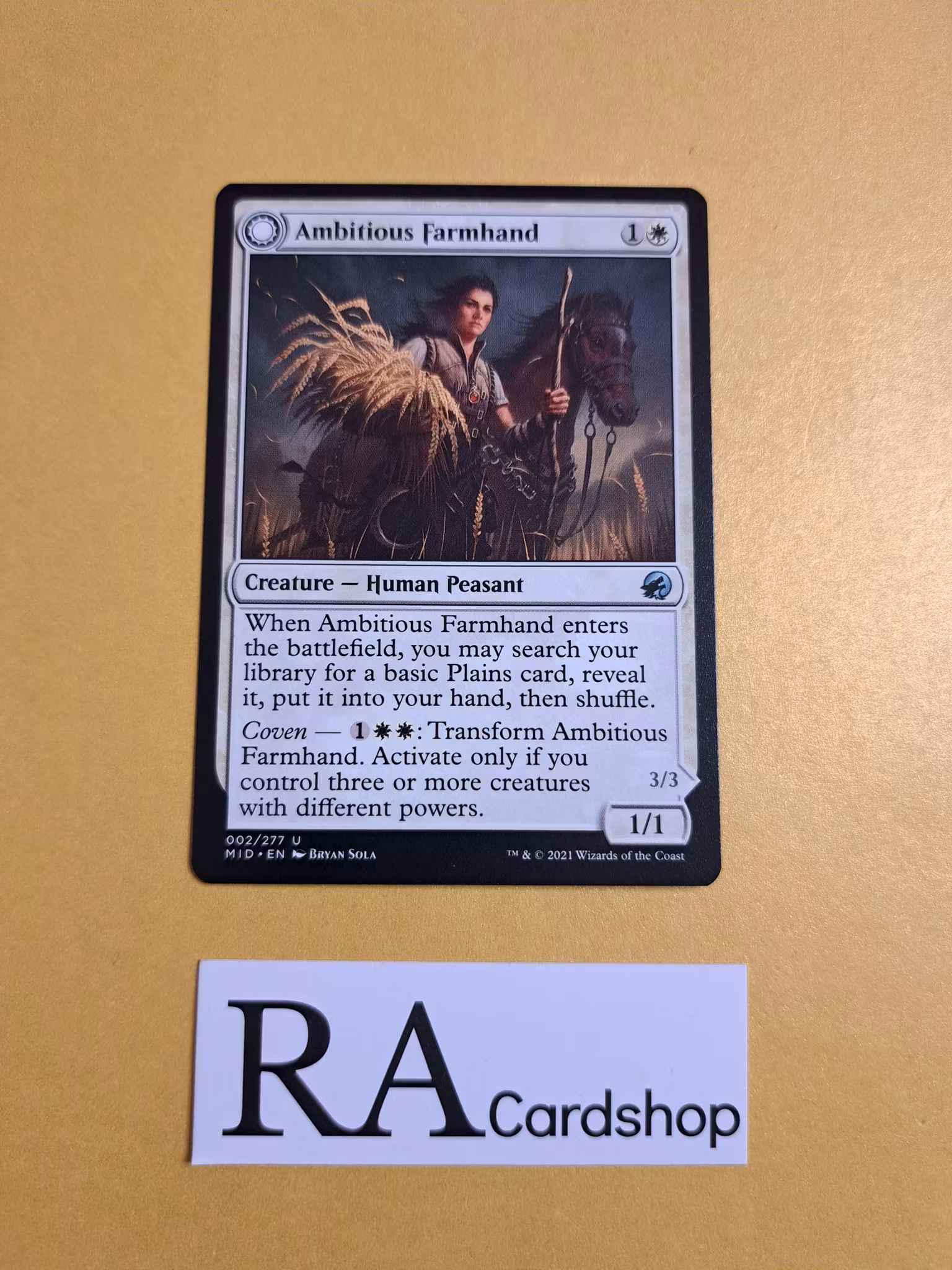 Ambitious Farmhand / Seasoned Cathar Uncommon 002/277 Innistrad Midnight Hunt (MID) Magic the Gathering