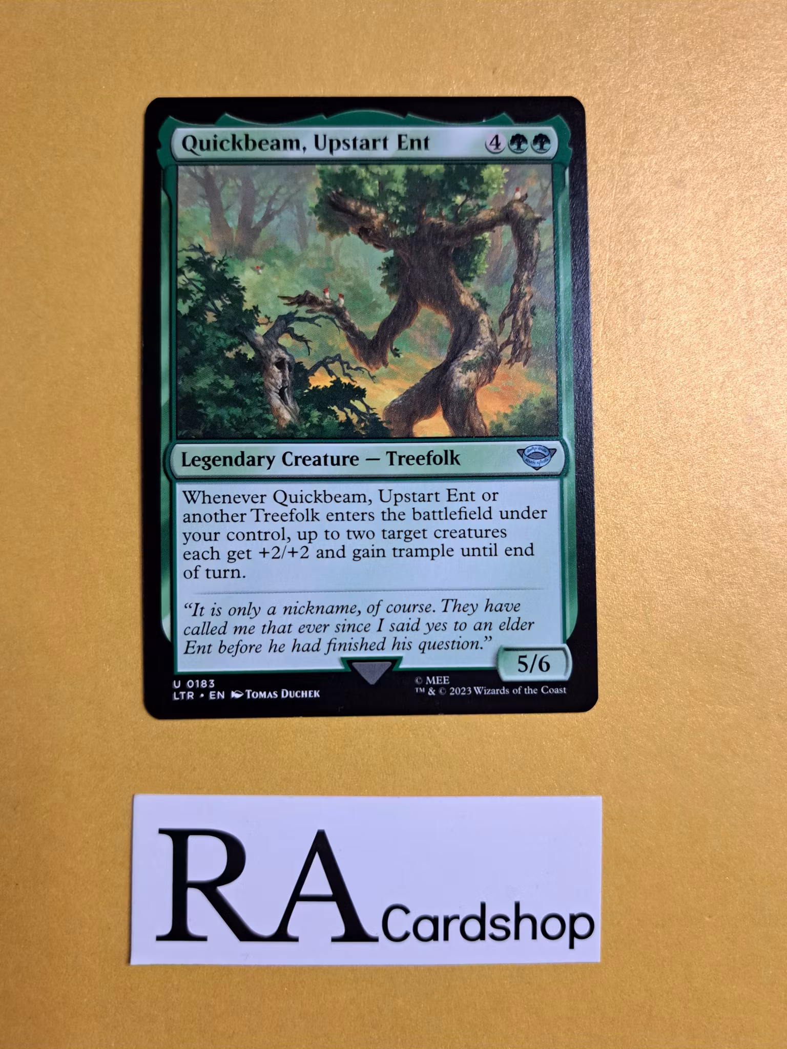 Quickbeam Upstart Ent Uncommon 0183 The Lord of the Rings Tales of Middle-earth (LTR) Magic the Gathering