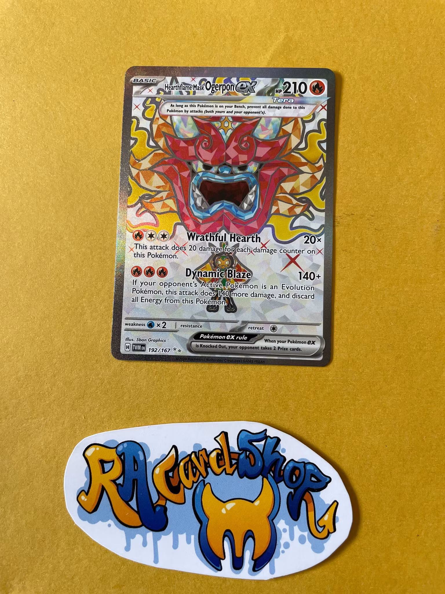 Heartflame Mask Ogerpon ex Ultra Rare 192/167 Twilight Masquerade Pokemon