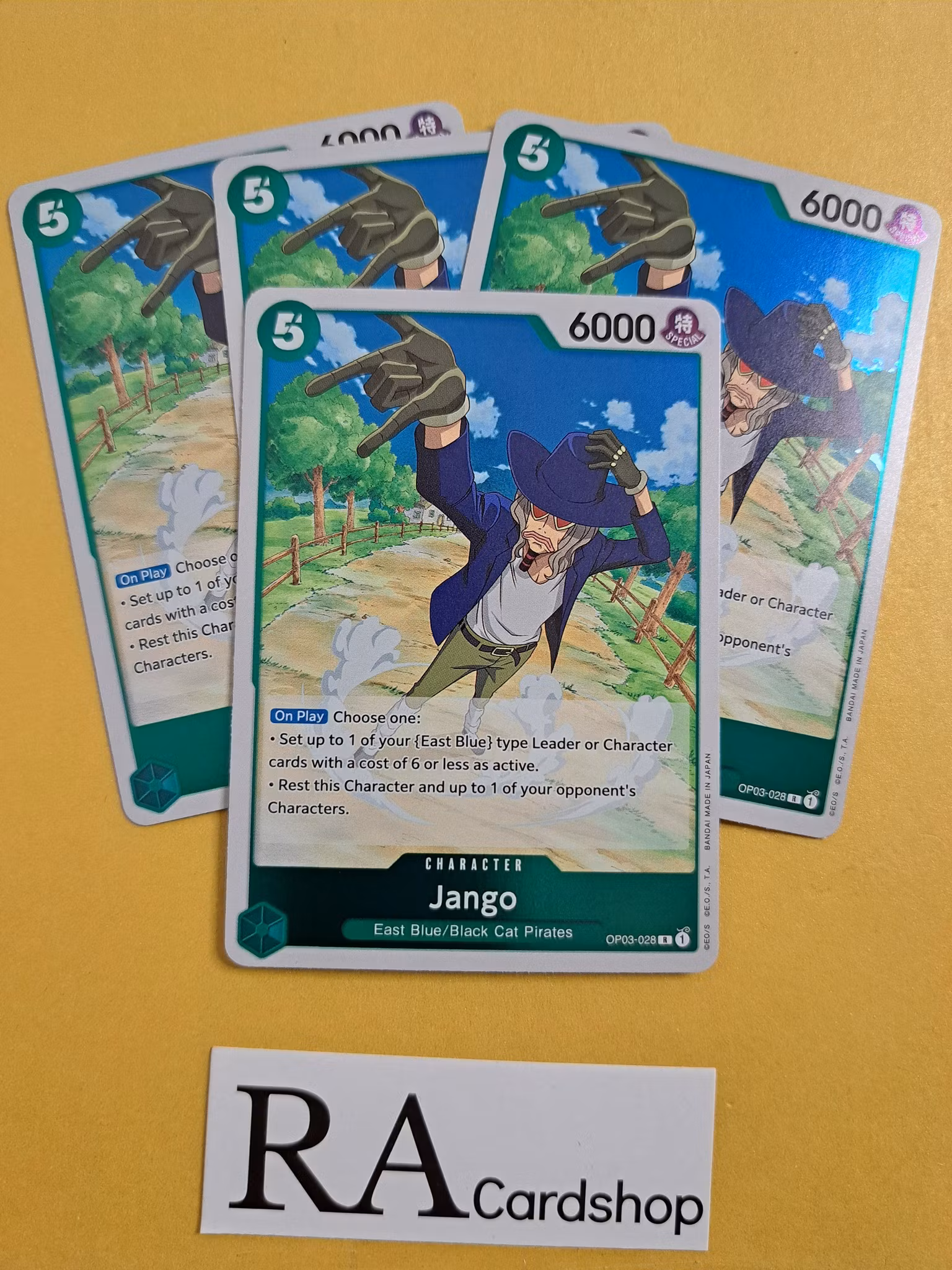 Jango Rare Playset OP03-028 Pillar of Strenght One Piece Card Game