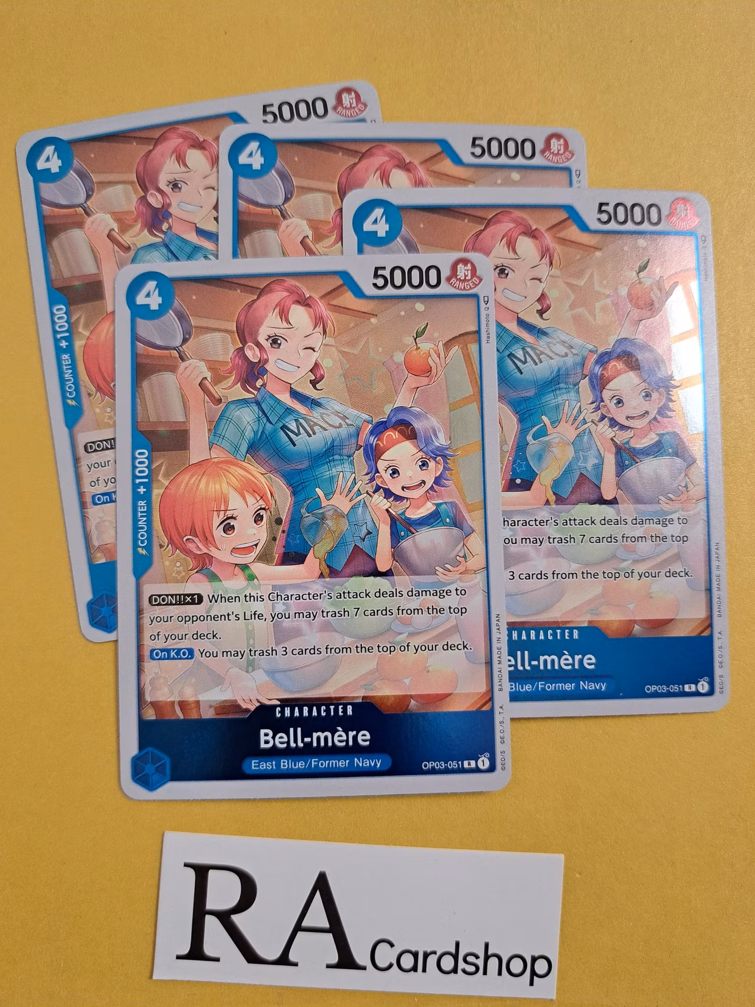 Bell-mere Rare Playset OP03-051 Pillar of Strenght One Piece Card Game