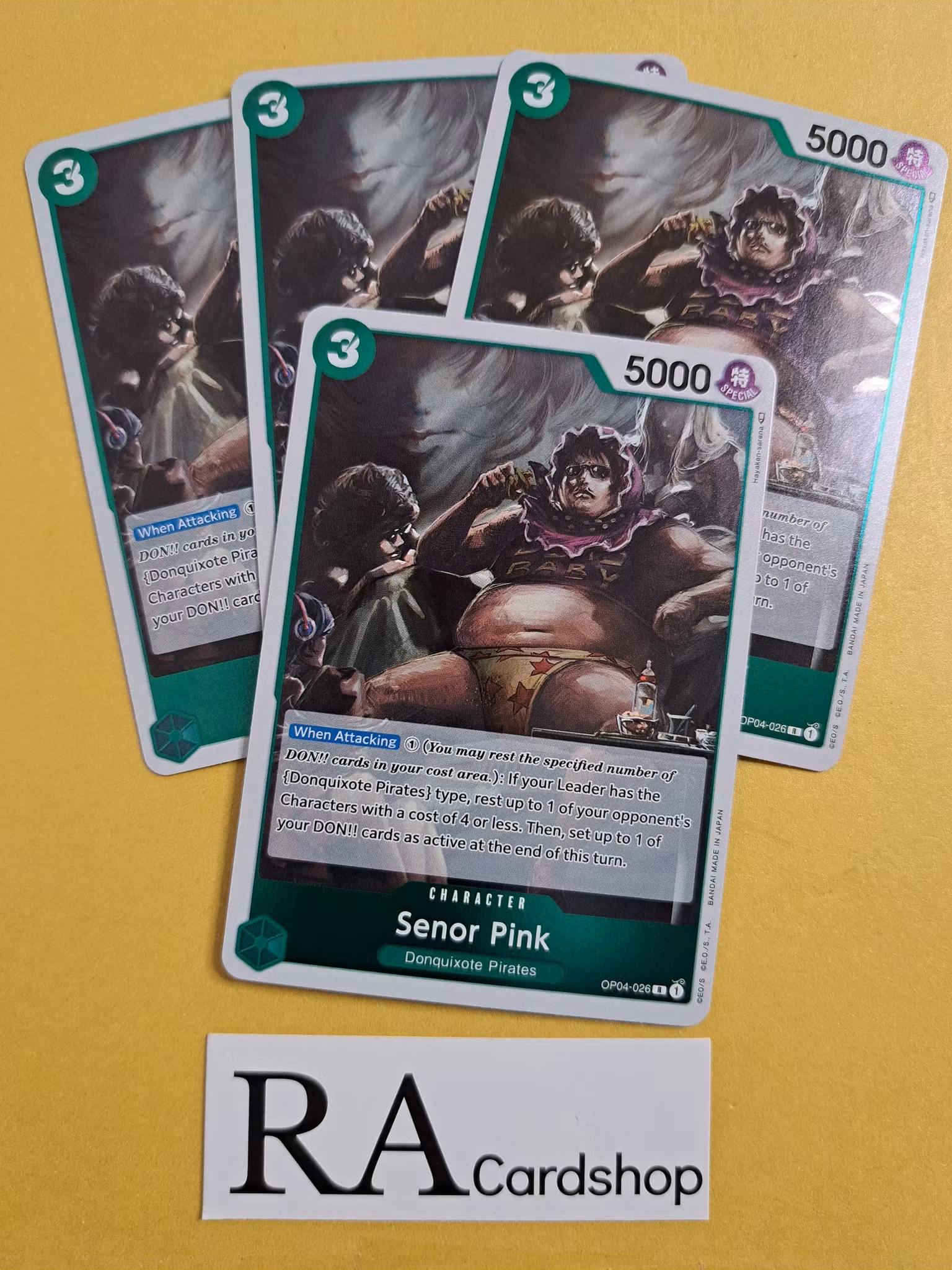 Senor Pink Rare Playset OP04-026 Kingdoms of Intrigue OP04 One Piece