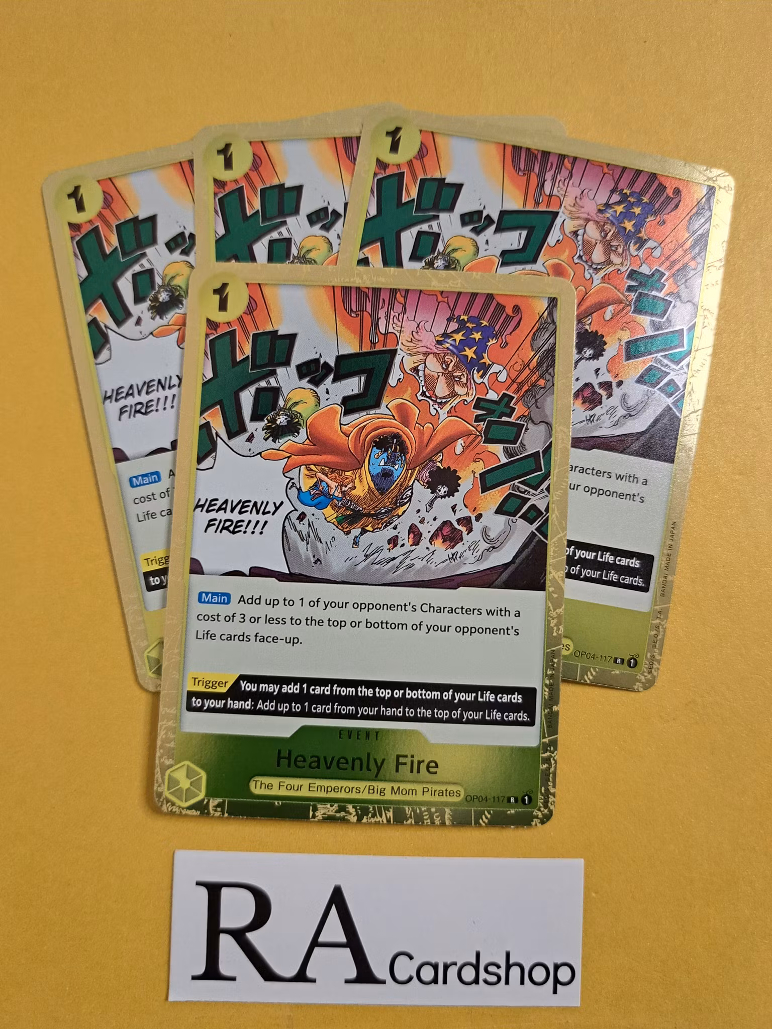 Heavenly Fire Rare Playset OP04-117 Kingdoms of Intrigue OP04 One Piece