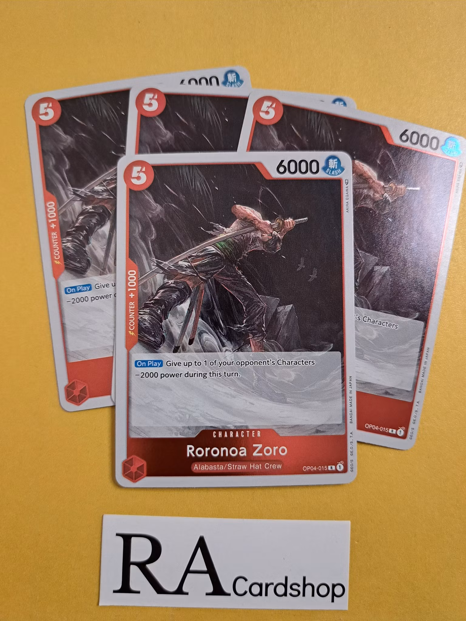 Roronoa Zoro Rare Playset OP04-015 Kingdoms of Intrigue OP04 One Piece