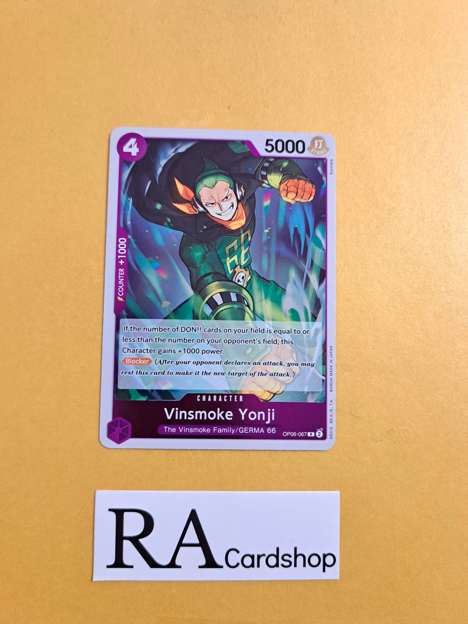 Vinsmoke Yonji Rare Foil OP06-067 Wings of the Captain OP06 One Piece Card Game