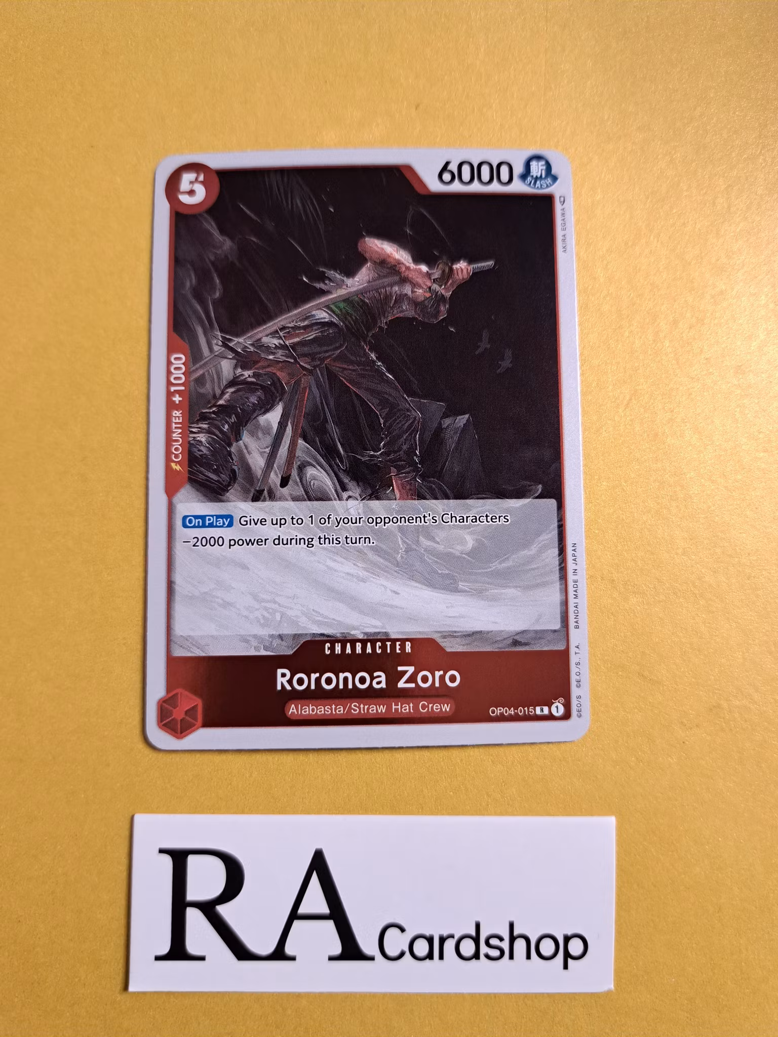 Roronoa Zoro Rare OP04-015 Kingdoms of Intrigue OP04 One Piece